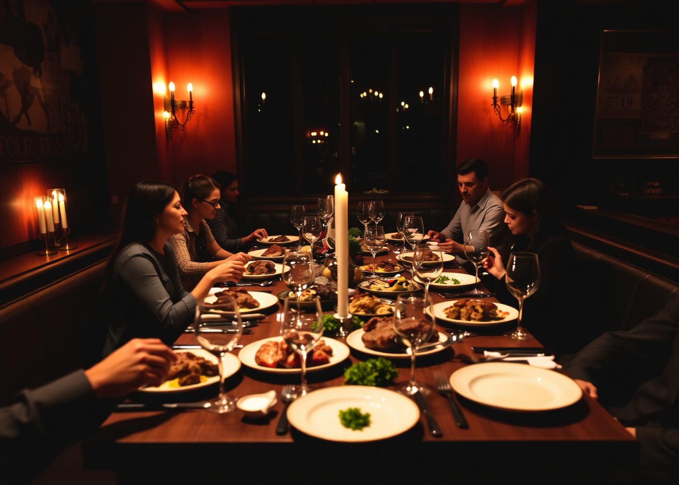 Guests sharing a long table at St. George in Amsterdam